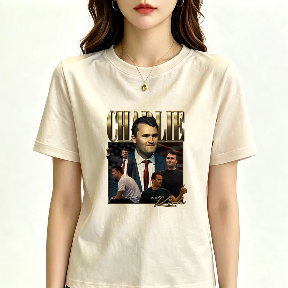 Charlie Kirk top tees teen japanese streetwear party cute top tees 2000s japanese scene  vintage gothic