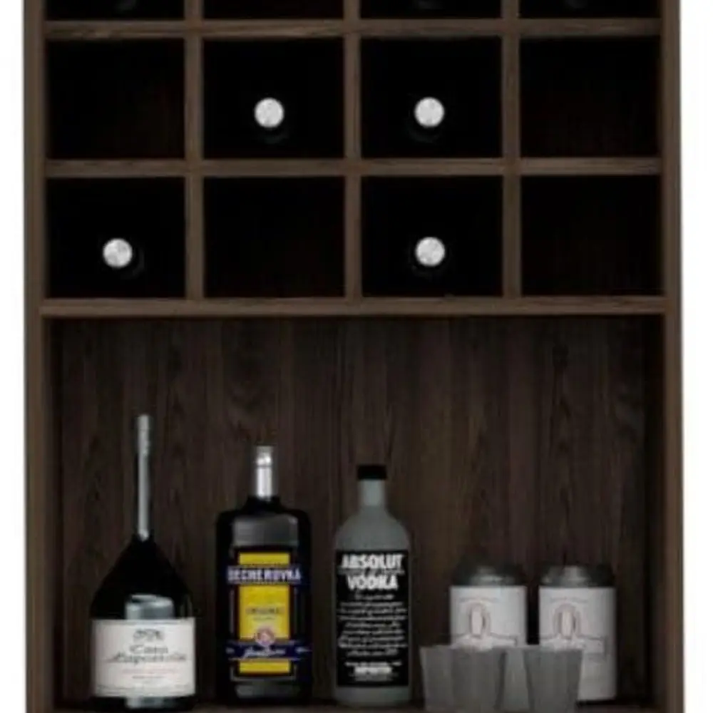 

Барный шкаф Harvey с 12 отделениями для вина и 2 полками с отделкой из орехового дерева