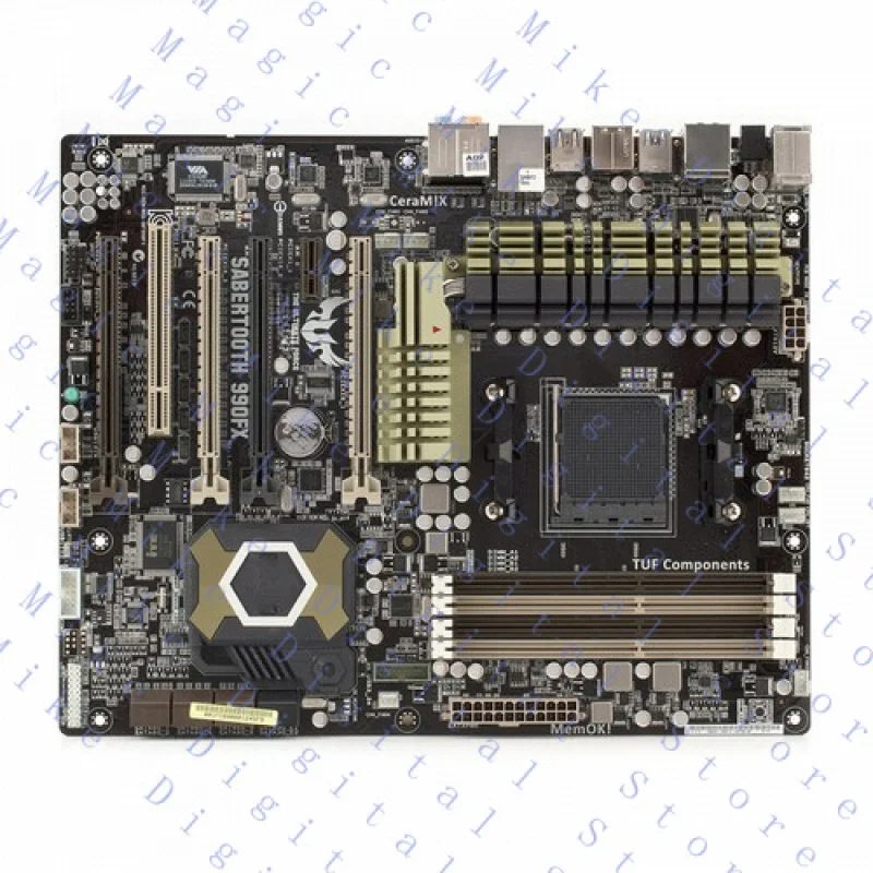 H для ASUS SABERTOOTH 990FX Socket AM3 + DDR3 AMD 990FX USB3.0 SATA ATX Материнская плата
