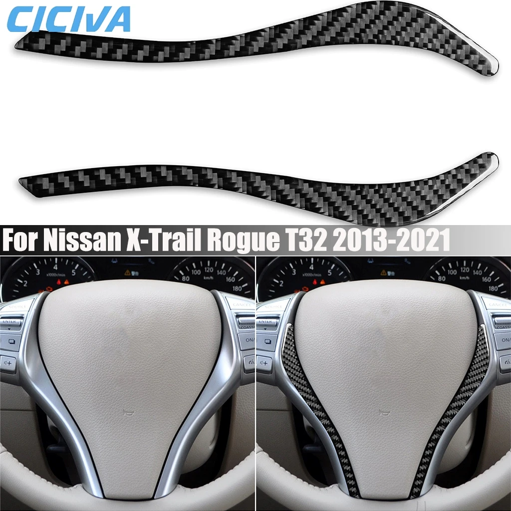 

Carbon Fiber Car Accessories Driver Wheel Decorative Interior Cover Modified Trim Sticker For Nissan X-Trail Rogue T32 2013-2021