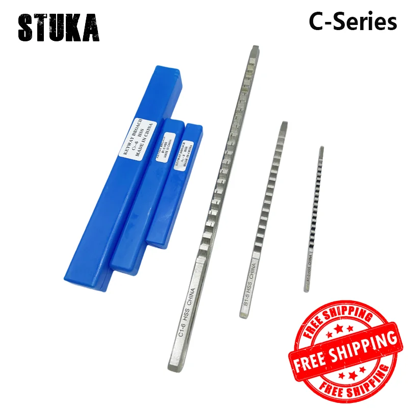 Broches de chaveta tipo push, ferramentas de chaveta hss para máquina-ferramenta cnc C1-5/6/8mm 3/16''c 1/4''c 5/16''c 3/8''c