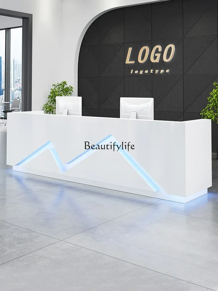 Paint Reception Desk Simple Modern Company Office Reception