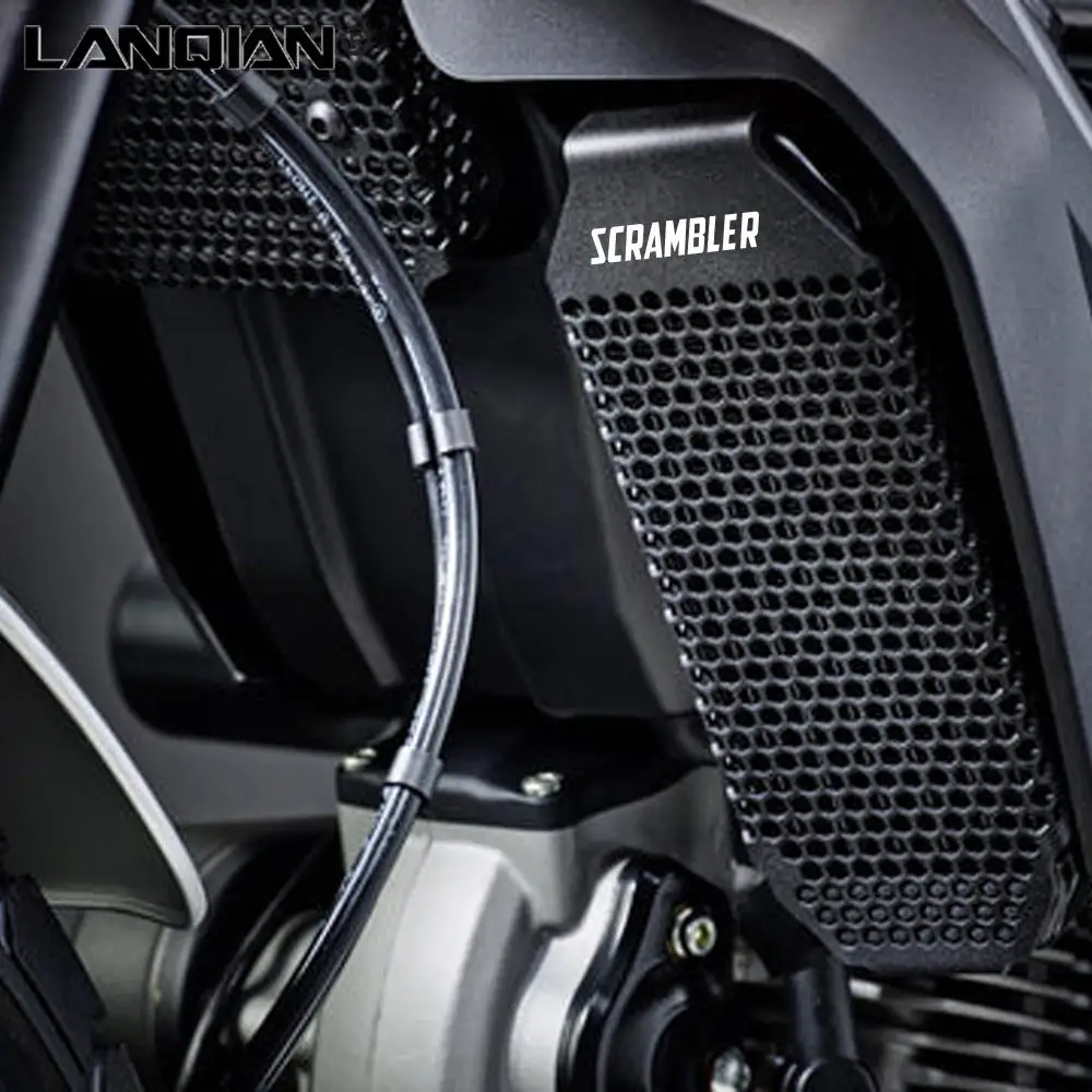 

Black Radiator Grille Oil Cooler Guard Cover Shield Protector For Ducati Monster 797 Scrambler Mach Full Icon Dark Cafe Racer