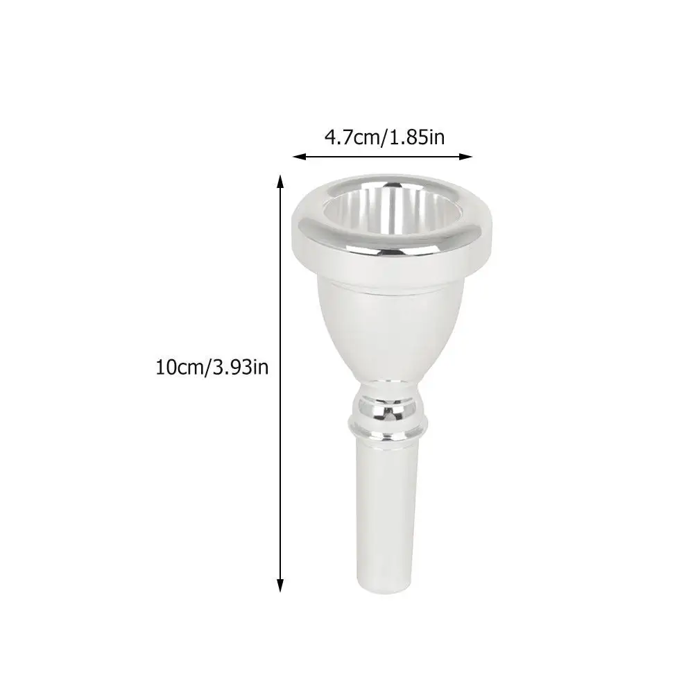 Premium Silver-Plated Tuba Mouthpiece Wear-Resistant Glossy Finish Excellent Sound Quality Suitable for Home Practice Bar