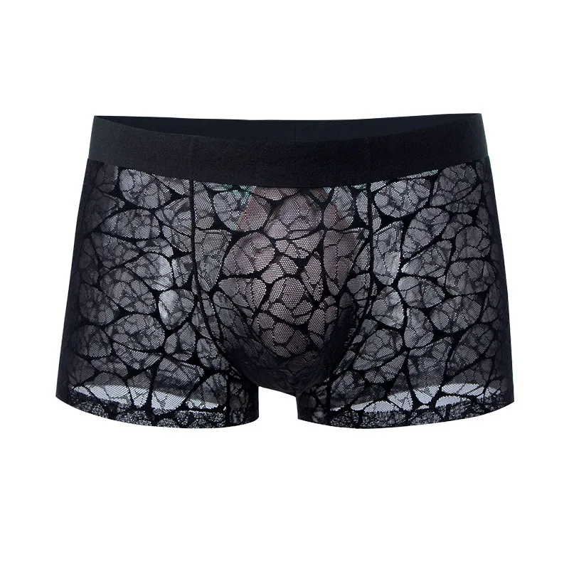 

Men's Underwear Lace Jacquard Ice Silk Breathable Boxer Briefs