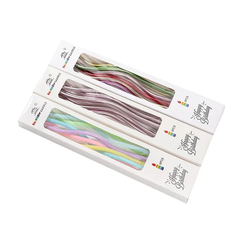 Creative Curve Birthday Cake Candle Threads Multicolored Gold Color Gold And Silver Cake Curved Festive Party Decoration Gifts