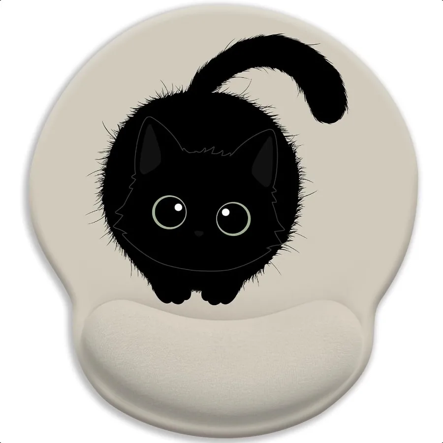 

Эргономичный коврик для мыши Cat Lovers с подставкой для запястья Коврики для мыши для настольного игрового коврика для мыши с портом на запястье Забавный коврик для мыши с нескользящим покрытием