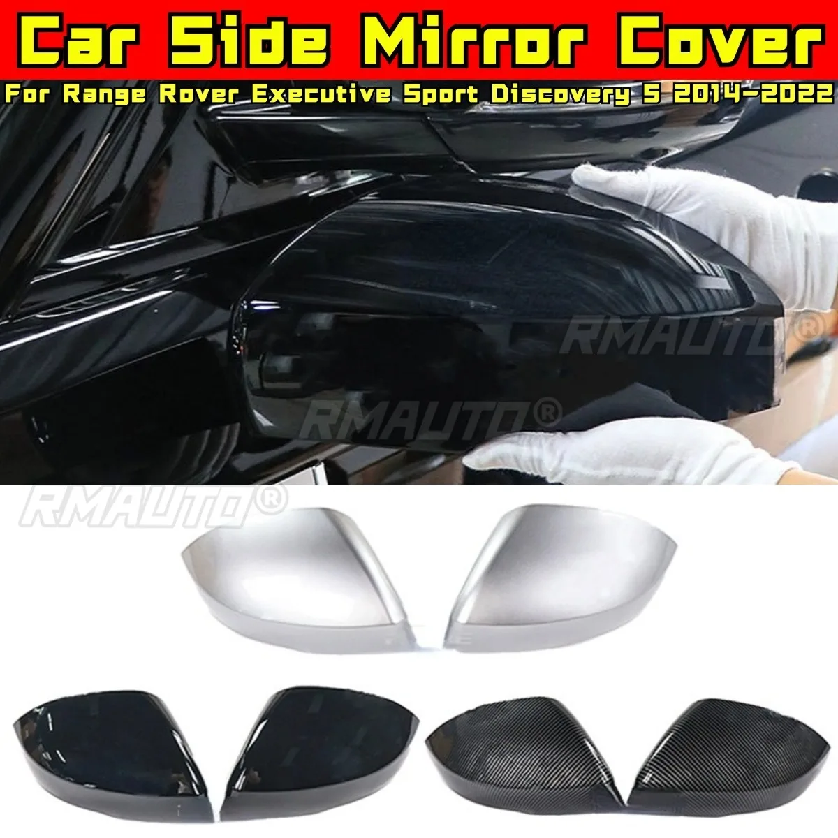 Car Side Mirror Cover Side Wing Mirror Covers Caps Body Kit For Range Rover Executive Sport Discovery 5 2014-2022 Styling Kits