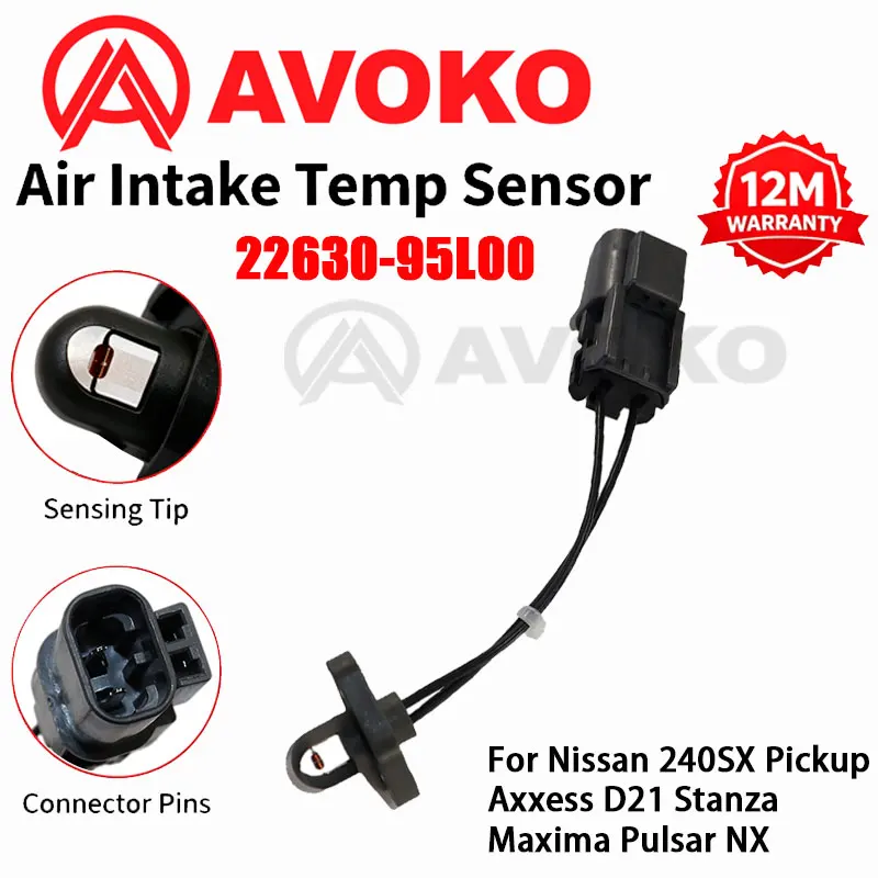 Air Intake Temp Sensor 22630 95L00 For Nissan 240SX Pickup Axxess D21 Stanza 2.4L Maxima 3.0L V6 Pulsar NX 1.6L 22630-95L00