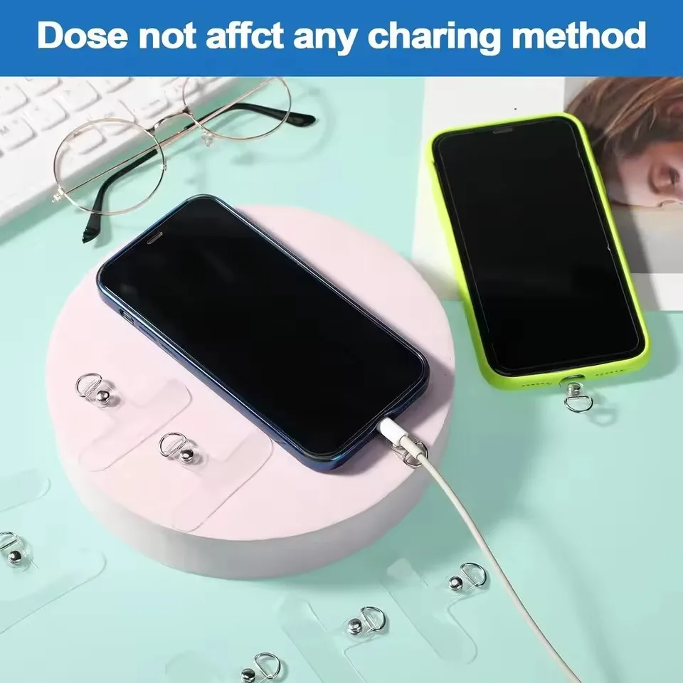 Universal Transparent Detachable Phone Lanyard Clips Card Wrist Cord Straps Patchs for Samsung Iphone Huawei Xiaomi Accessories - náhled 3