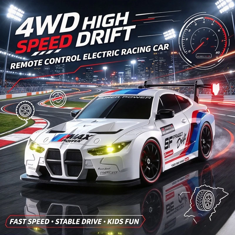 Kids Beginner Drift Practice RC Car, Remote Control 1/24 Scale Racing Model Toy, Youth Leisure Play Gift