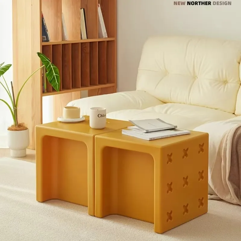 Ottomans Eco Friendly Multifunctional Stool PE Material Modern Simple Six Sided Different for Home Decor Bedroom Living Room