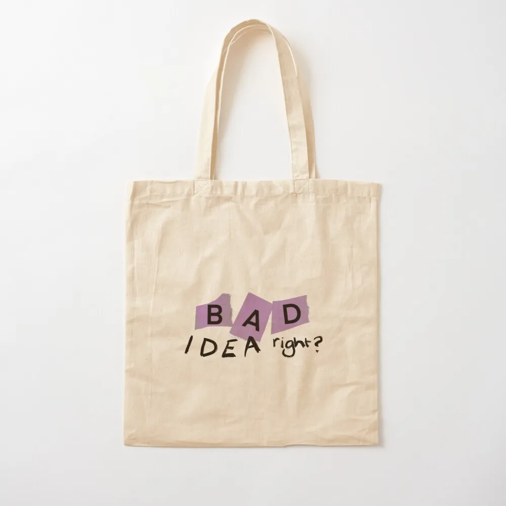 

Bad idea right Lyrics Tote Bag cute pouch bag shopping bags foldable