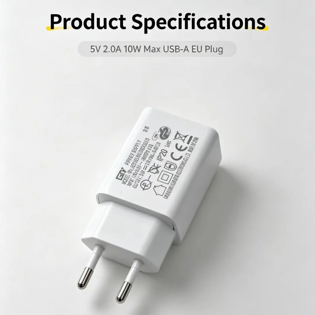 Wholesale Multi Pack 10W EU USB Charger 100-240V 5V2A Adapter For Walkie Talkie Massage Gun CCTV Router Projector BT Gadgets
