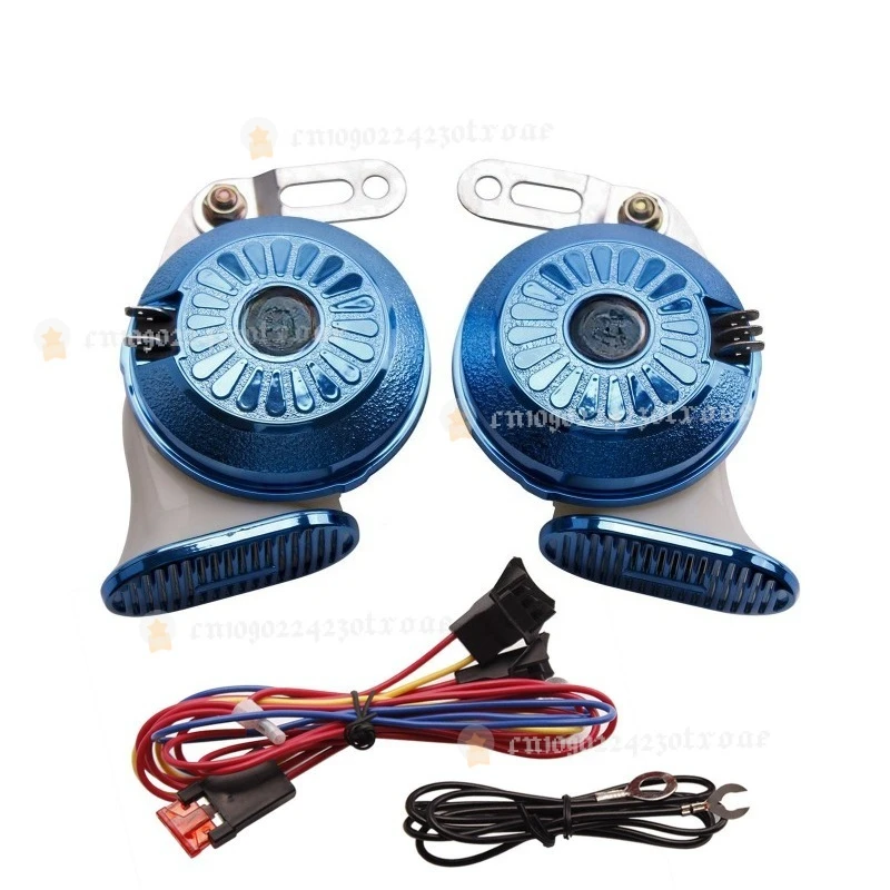 Car Double Horn Three-tone Horn Super Loud Battery Car Motorcycle Snail Horn 12V 24V Car Modification Parts A Pair