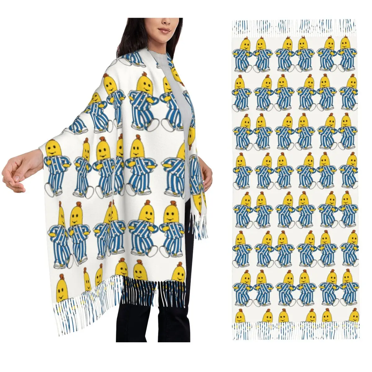 Bananas In Pyjamas Best Friend Scarf Tassel Scarves for Women Soft Warm Shawls and Wraps Long Fall Winter Shawl Wrap