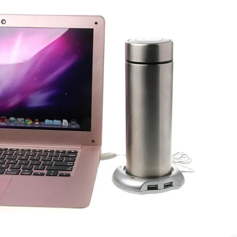 

A9BD USB Tea Coffee Cup Mug Warmer Heater Pad with 4 Port USB Hub PC Laptop