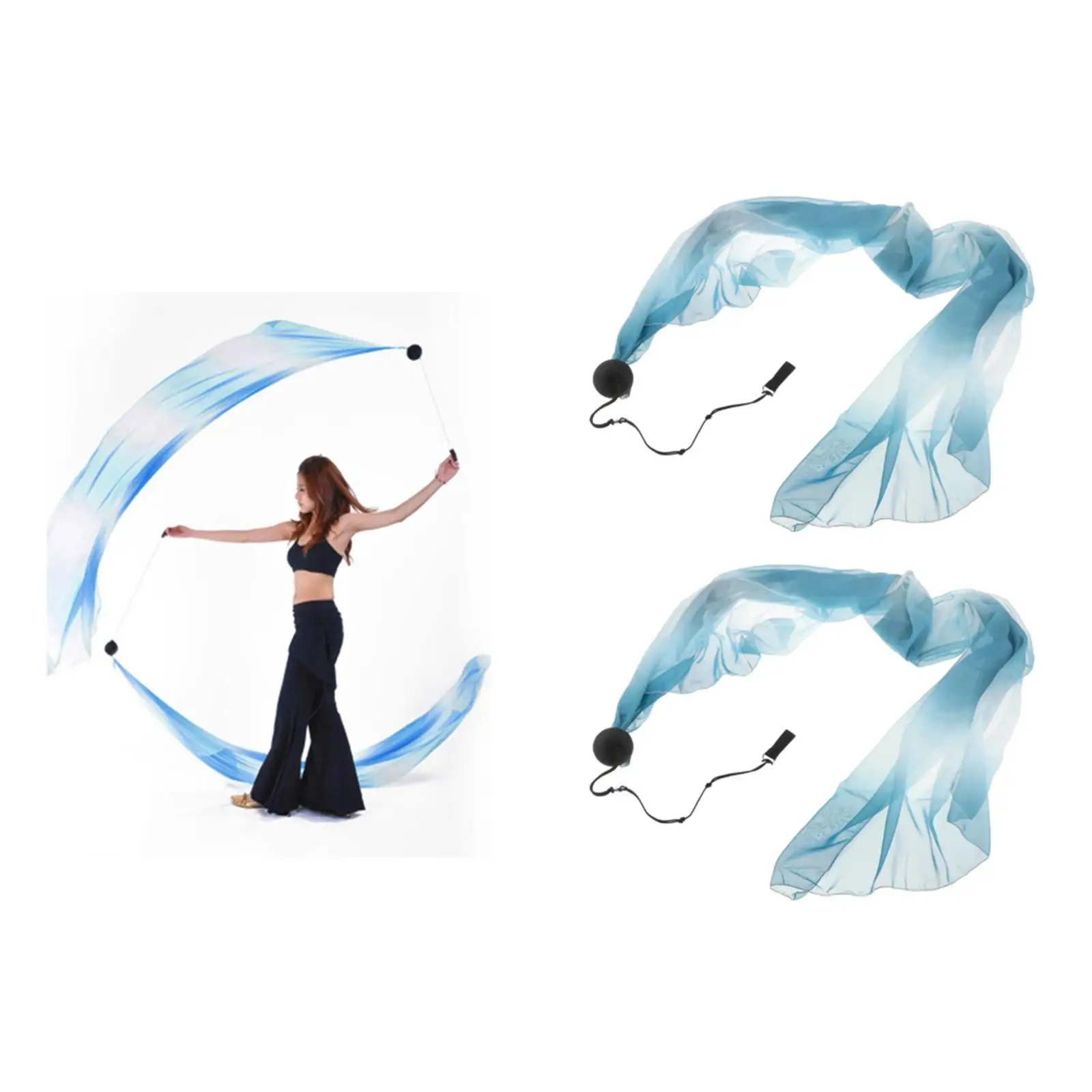 

Dance Silk Streamer Poi Throw Ball Set Costumes Accessory Stage Prpos for Dress Ups Carnivals Halloween Dancing Stage Shows