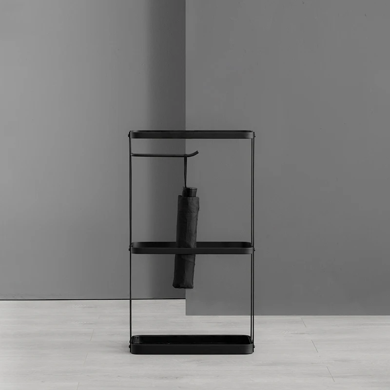 Nordic Iron Umbrella Stand Minimalist Home Office Entryway Umbrella Organizer Rain Gear Holder Black White Grey