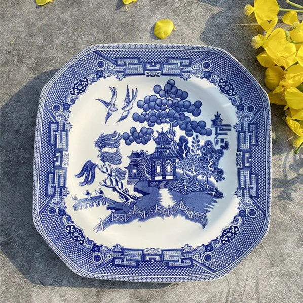 British Ceramic Tableware Western Chamber Record Fish Plate Meal Plate Grain Bowl Water Cup Square Plate