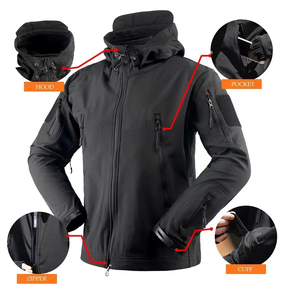 Spring and Autumn Thin Elastic Multi-Pocket Waterproof Windproof Wear-resistant Mountaineering Tactical Jacket Set