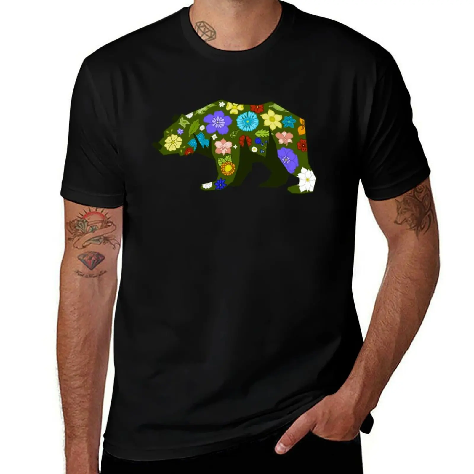 

Spring Bear T-Shirt cotton t shirt man t shirts for man cotton funny t shirts for man cotton T-Shirt
