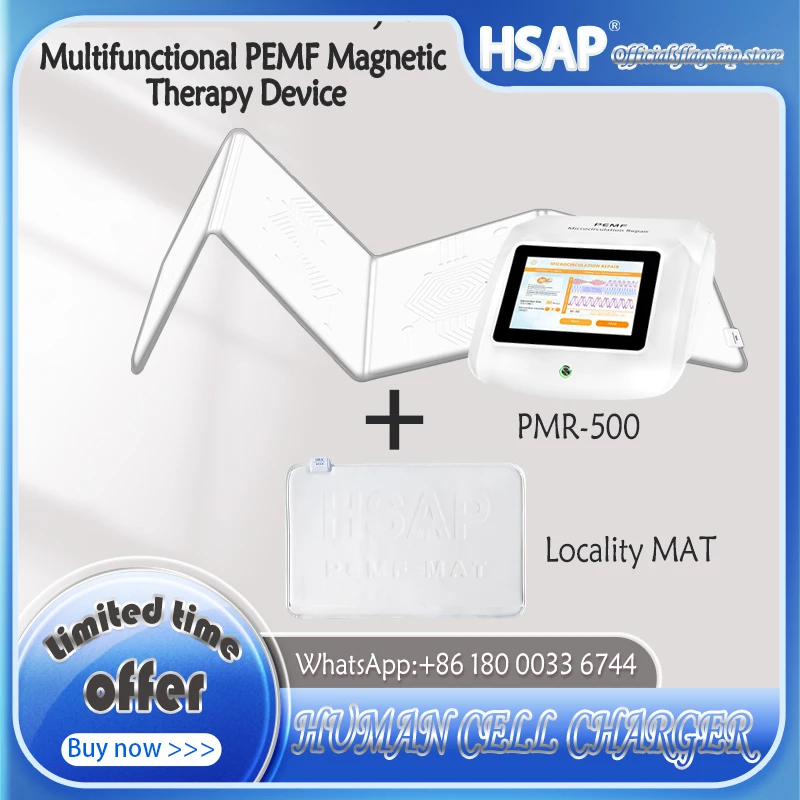 Dispositivo de terapia magnética multifuncional PEMF, máquina portátil para aliviar el dolor del cuerpo humano, mejora el agregado de las células sanguíneas rojas