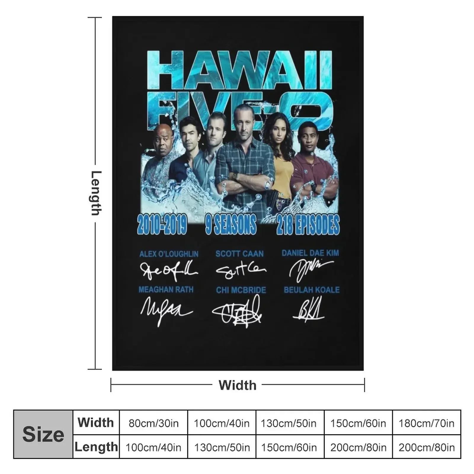 Hawaii Five 0 Cast Signed Movie 10 Episode 240 Throw Blanket Retros Beautifuls warm for winter Baby Blankets