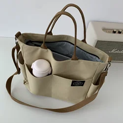 Japanese Multi-pocket Handbag Large-capacity Canvas Tote Bag Simple School lady bag One-shoulder Men's and Women's Messenger Bag