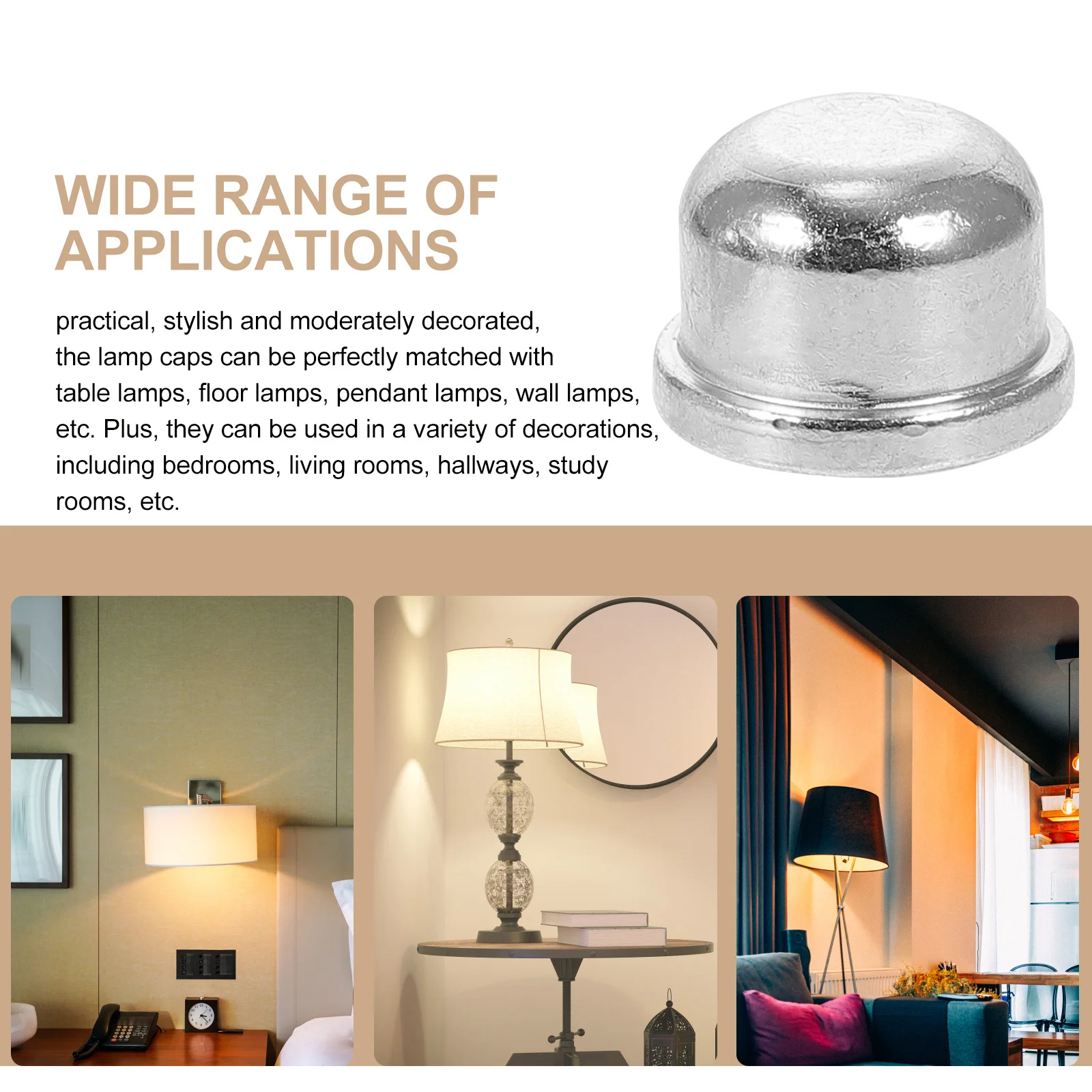 

8pcs Finial Caps Tapped Solid Finials Lamp Shade Holder Harp Light Screw Cap Decoration Lamp Accessories Finial Decor
