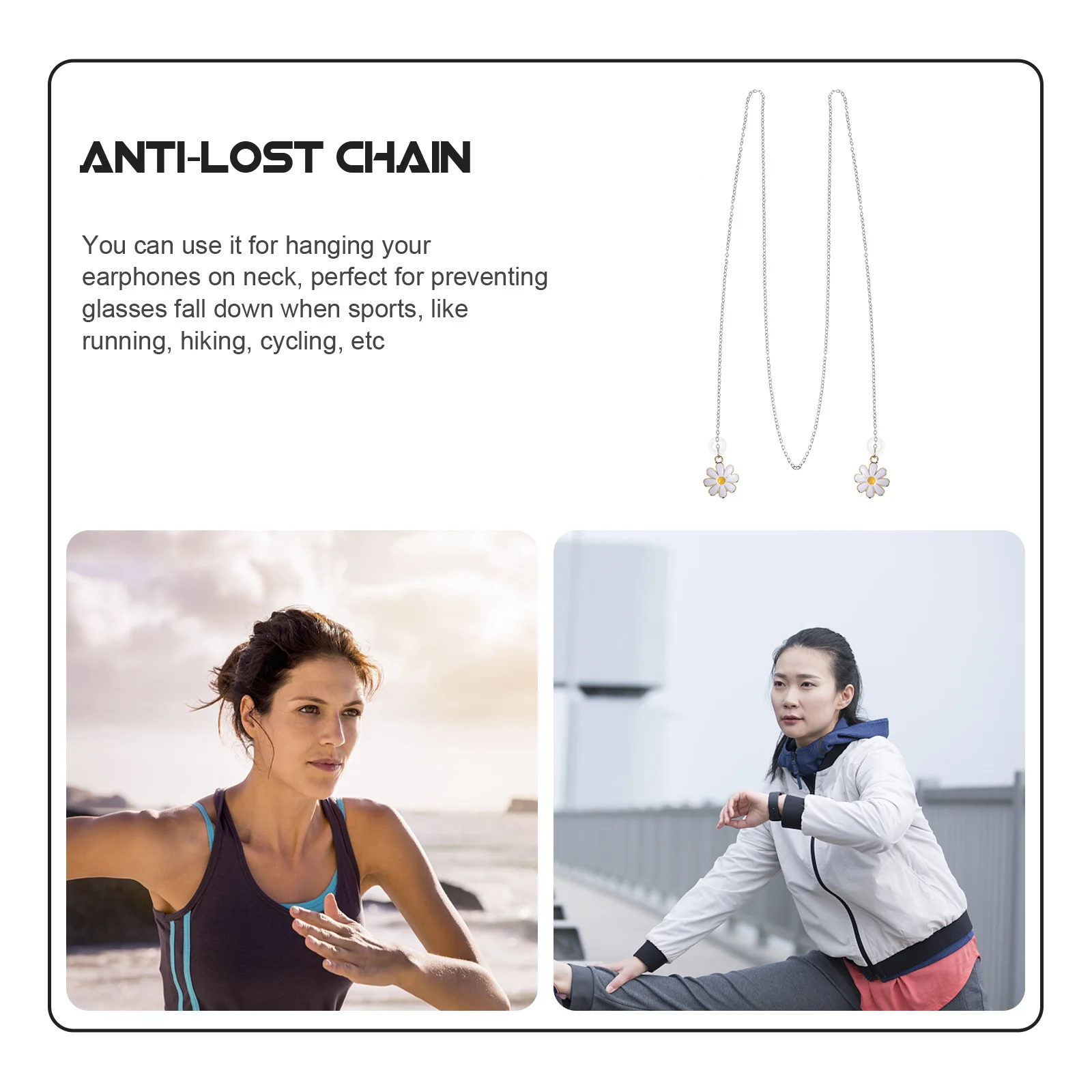 

1Pcs Anti Lost Chain Metal Earpiece Strap Wireless Earphone Daisy Decor Practical Non-Slip Chain Anti Lost Earring Strap