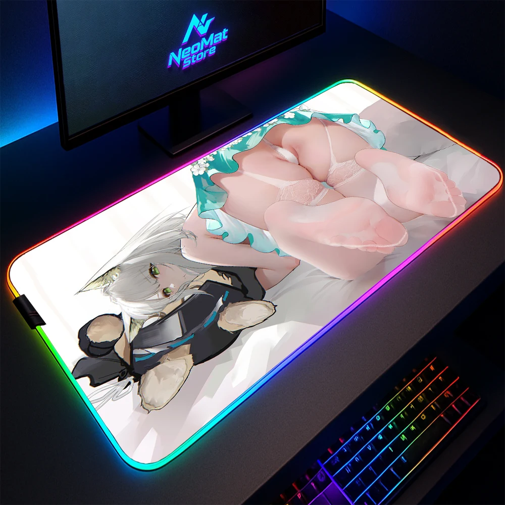

Коврик для мыши с большой задницей и подсветкой, коврик для мыши, Rgb, хентай, светящийся коврик для клавиатуры, 1000x500, коврики для мыши, светящийся блестящий ковер, компьютерный Xxxxxl