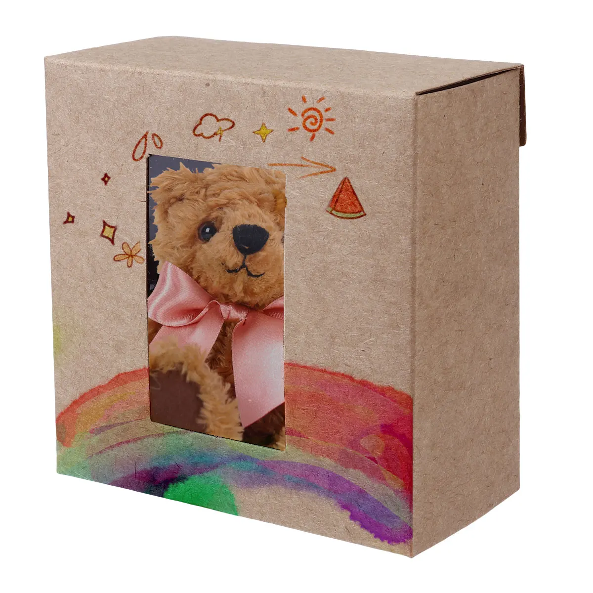 

10 Pcs Gift Wrapping Box Paper Boxes Clear Lid Packing Cases Craft Christmas Decoration