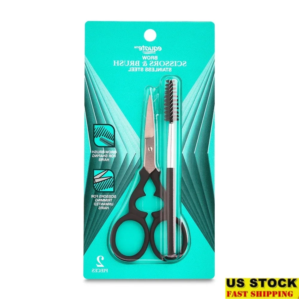 

Stainless Steel Brow Scissors and Dual-Ended Brush Set Ergonomic Precision Hair Trimming Perfect Grooming Touch-Ups Travel Use