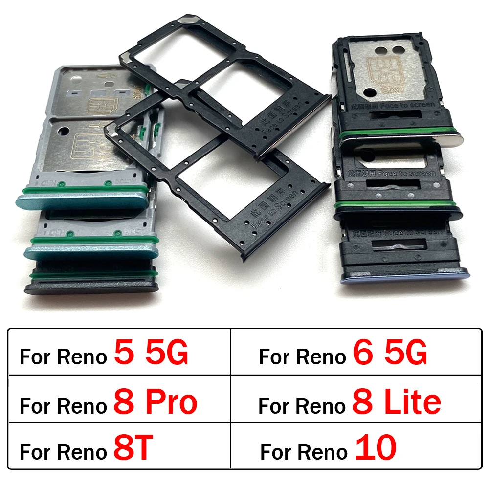 

New For OPPO Reno 5 6 8 10 8T Pro Lite 4G 5G SIM Card Slot SD Card Tray Holder Adapter