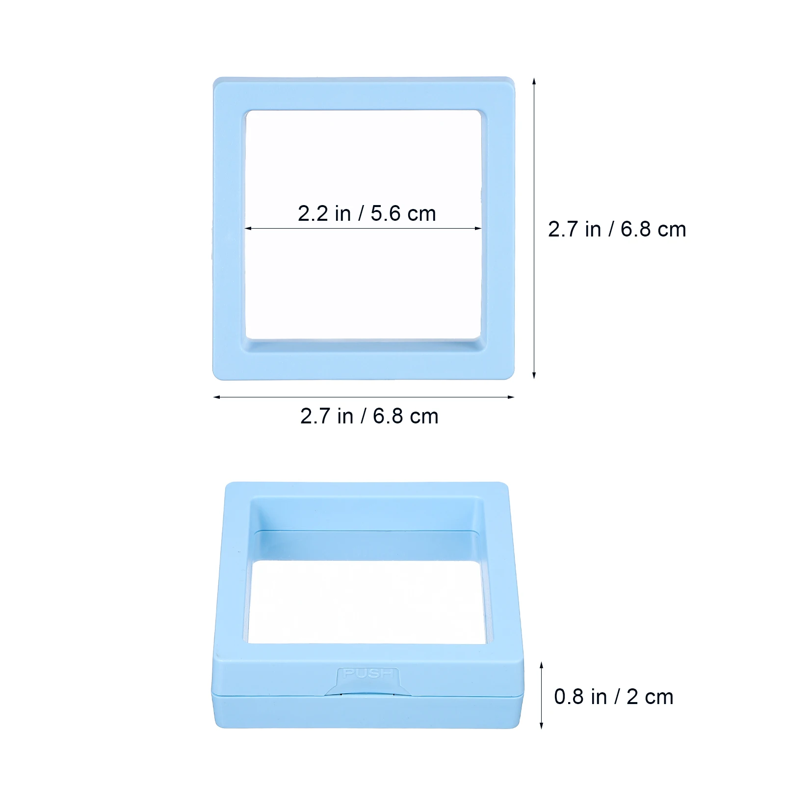 

9pcs Film Display Box Floating Frame Transparent Clear Showcase Stand For Jewelry Crafts Seashell Desktop Suspended Case Holder