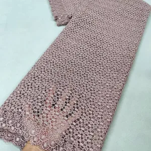 Vải ren châu Phi cho đám cưới, guipura Nigeria, vải ren cô dâu, dây Pháp, vải thêu chất lượng cao, 2022 12 Têu bán vải chính ren vải ren - №10