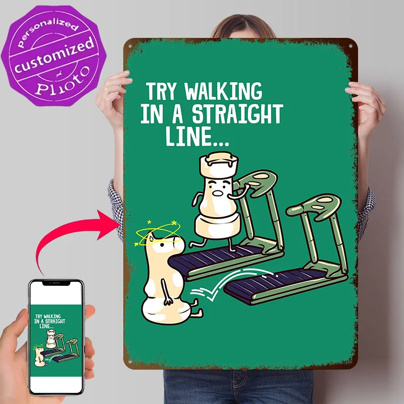 Funny Chess Gym Quote 3D Texture Metal Poster Customized Wall Art Tin Sign Gift for Mancave Wand Deko Home Decoration Gaming