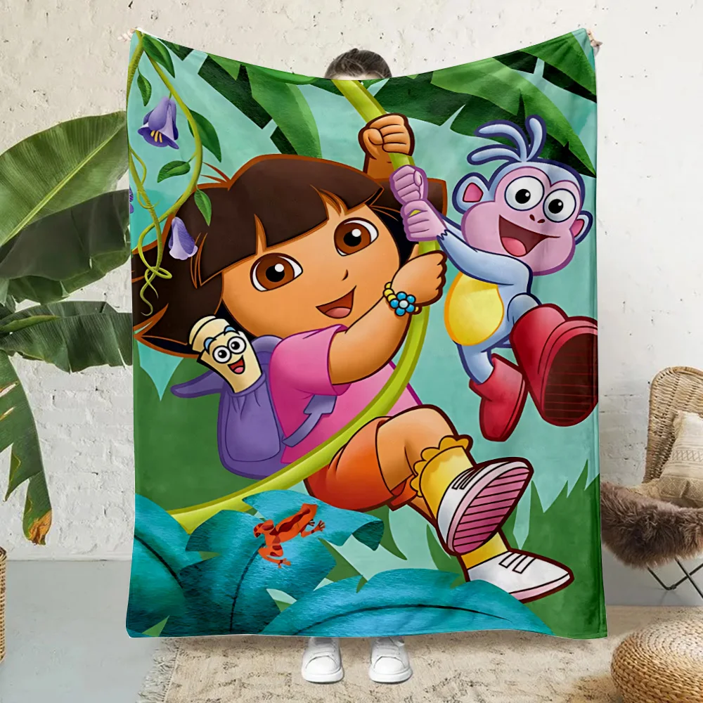 Dora the Explorer Cotton Printed Blanket Picnic Blankets Warm Blanket Soft and Comfortable Blanket Home Travel Birthday Gift