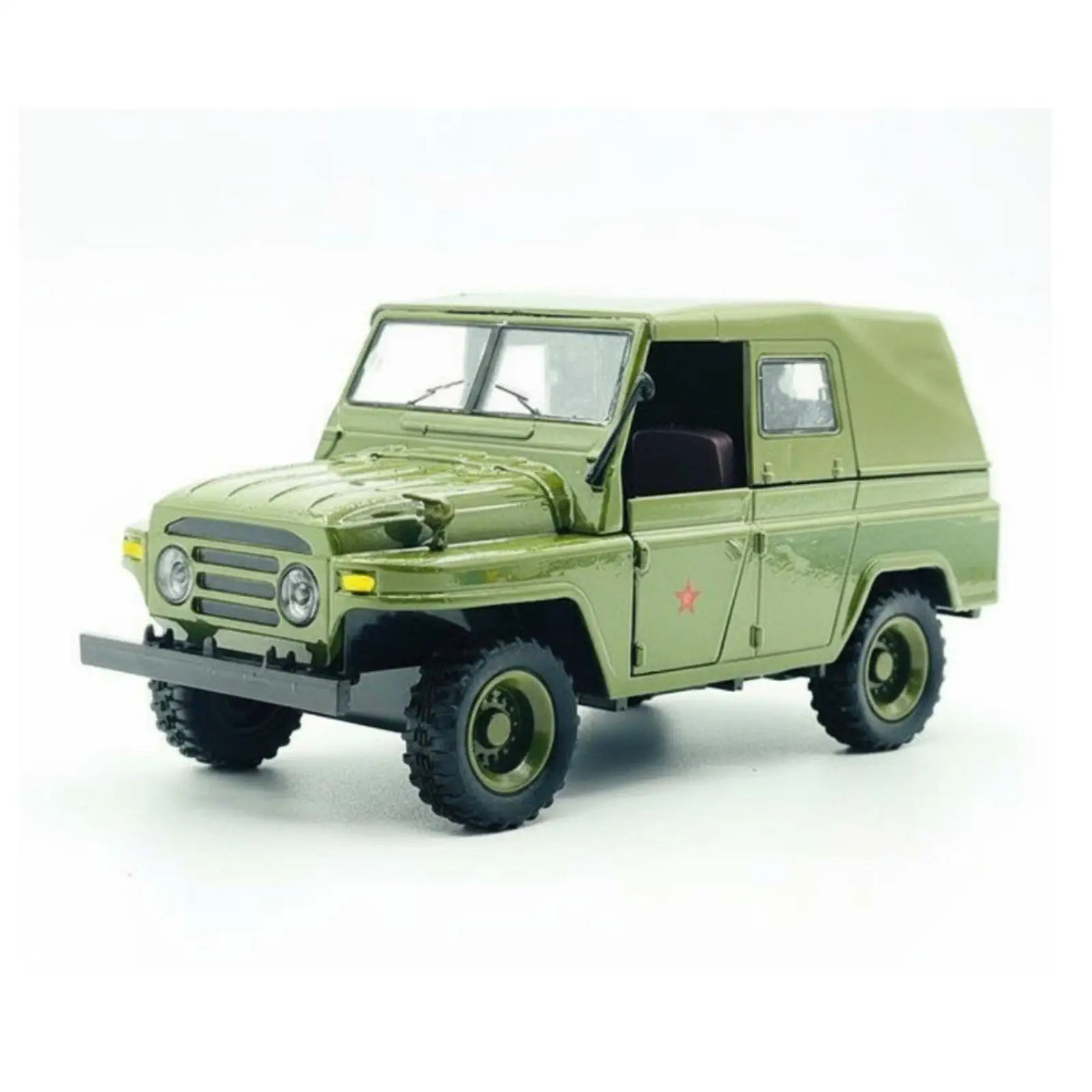 Modèle de voiture miniature en métal, véhicule interactif avec fonctions d'ouverture, Jeep classique 1/24 pour l'affichage et le jeu