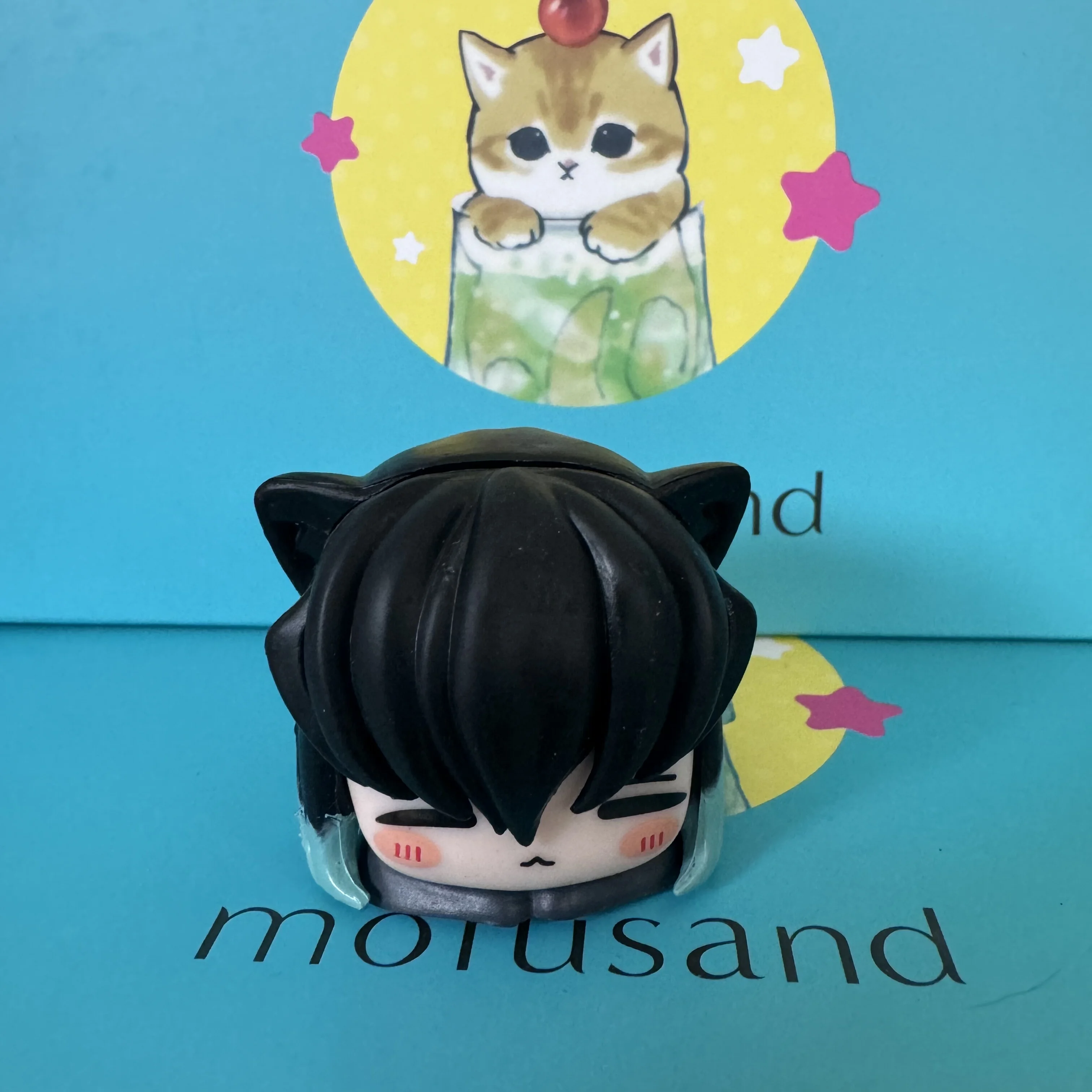 Demon Slayer Liggende Kat Oor Tokito Muichiro Blind Box Prank Pop Anime Bureau Decor Geschenken Action Figure Model Speelgoed
