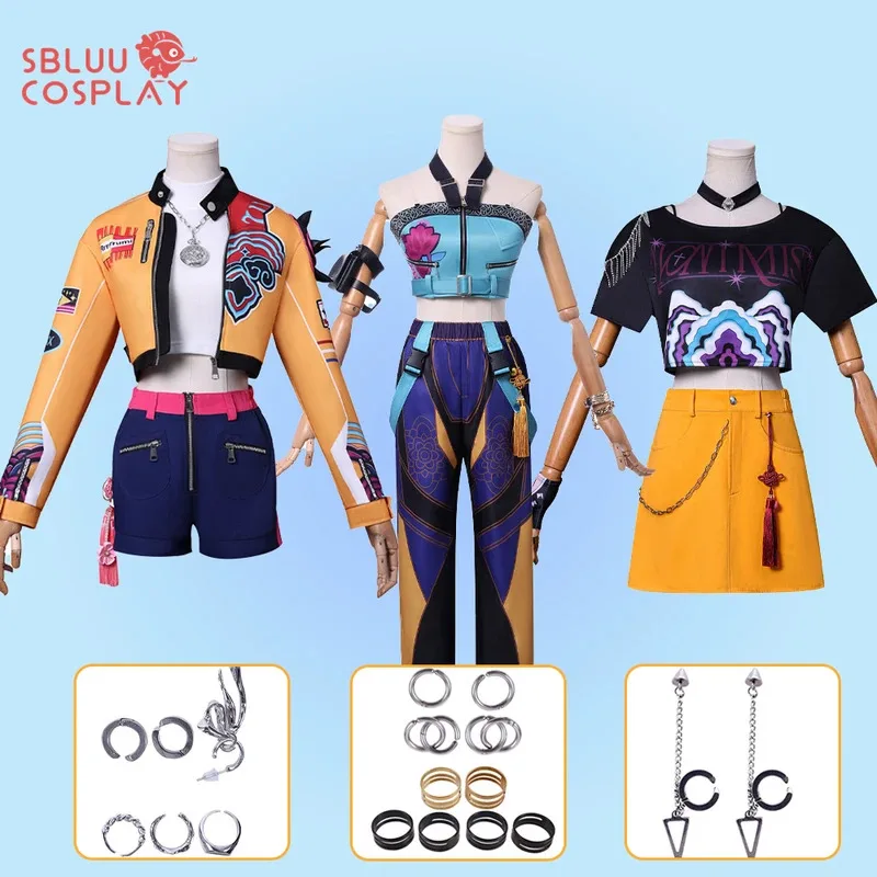 

SBluuCosplay Rumi Zoey Mira Cosplay Costume Demon Hunters Kpop Huntrix Rumi Cosplay Wig