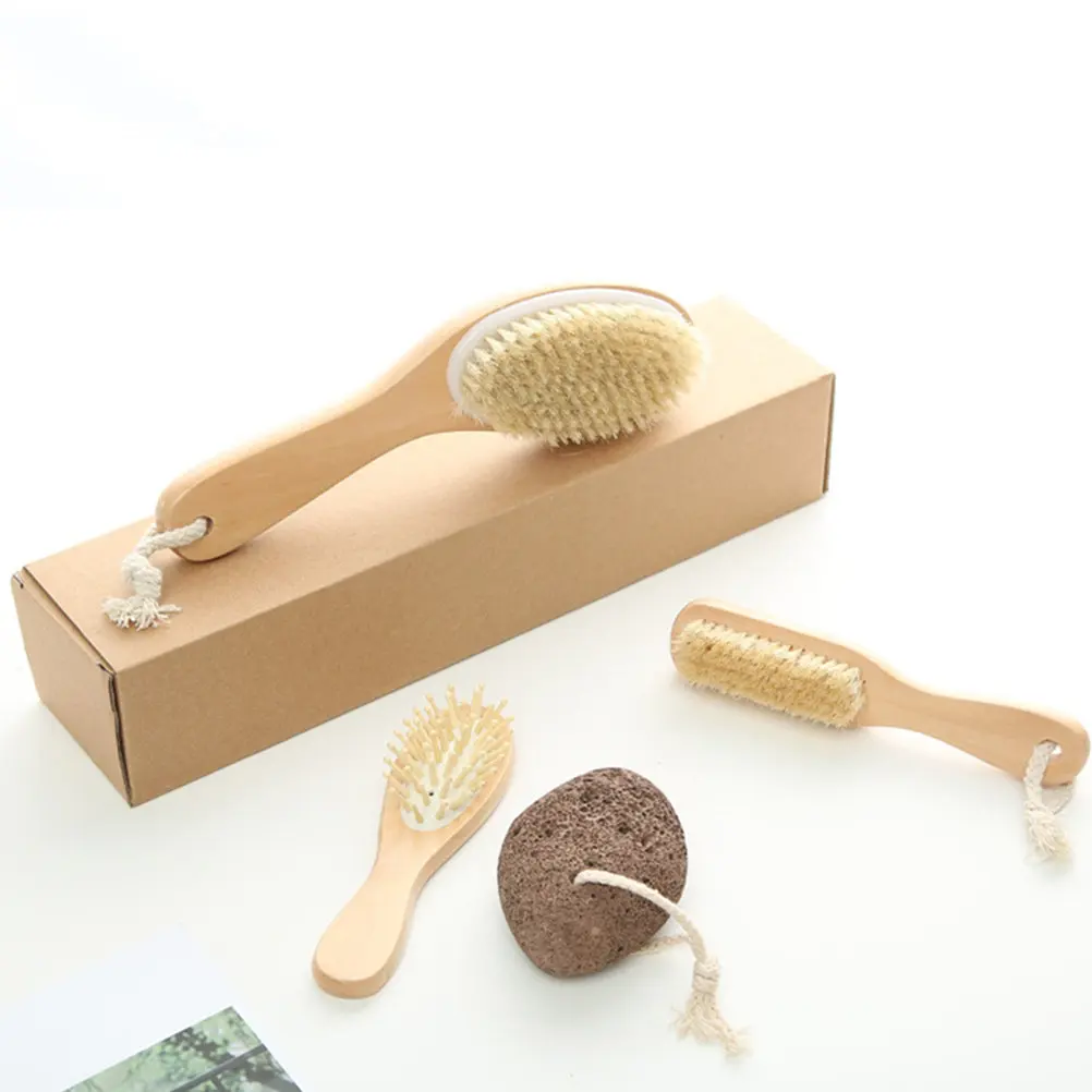 

1Set Body Brush Shower Back Scrubber Portable Bath Exfoliator Stone Ergonomic Grip Deep Cleansing Massage Body Cleaning