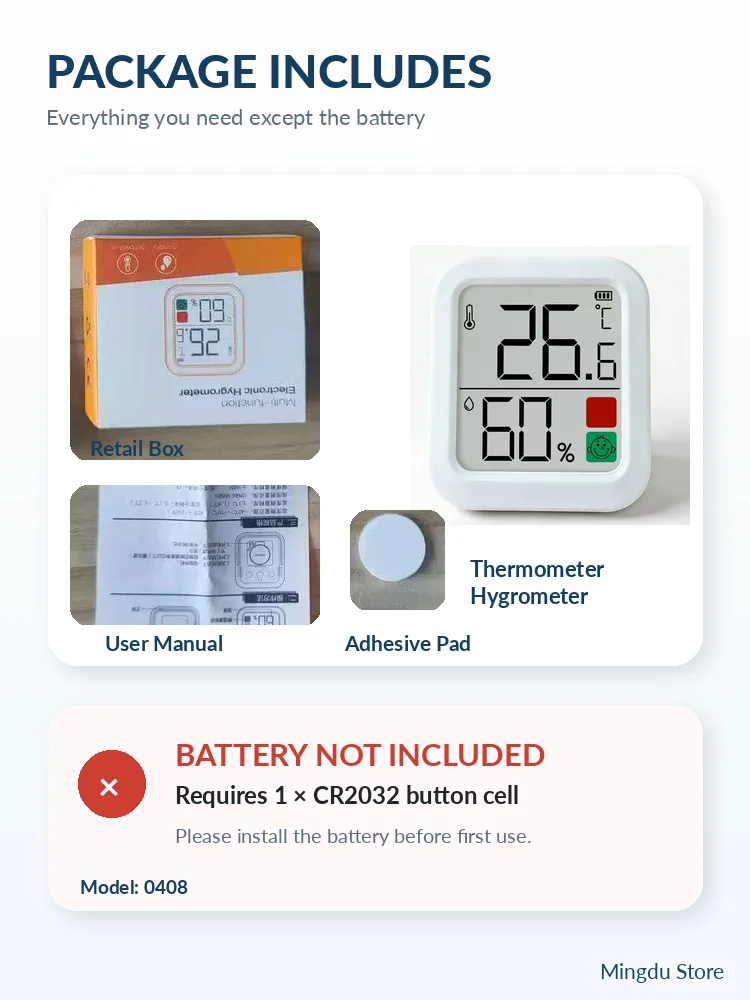 Mini-Digitalthermometer-Hygrometer, Innentemperatur- und Feuchtigkeitsmonitor mit magnetischem Rückständer ° C/ ° F für Babyzimmer Zuhause – Detail 3