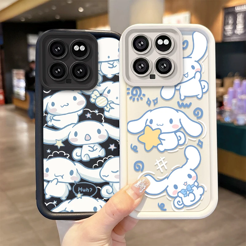 Sanrio Cinnamoroll Liquid Silicone Case for Xiaomi Mi 14 13 13T 12 12T Pro 12X 12S 11 Lite 11T POCO F5 X5 X3 NFC Soft Back Cover