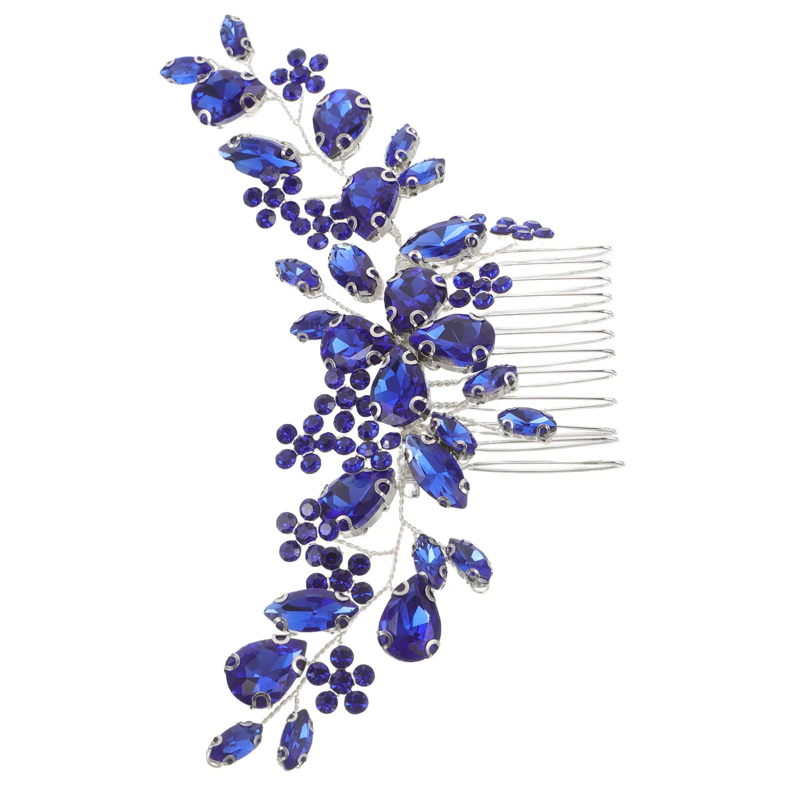 

Sparkling Rhinestone Bridal Hair Comb Elegant Floral Leaf Pattern Wedding Hair Accessories for Women Updo Formal Party