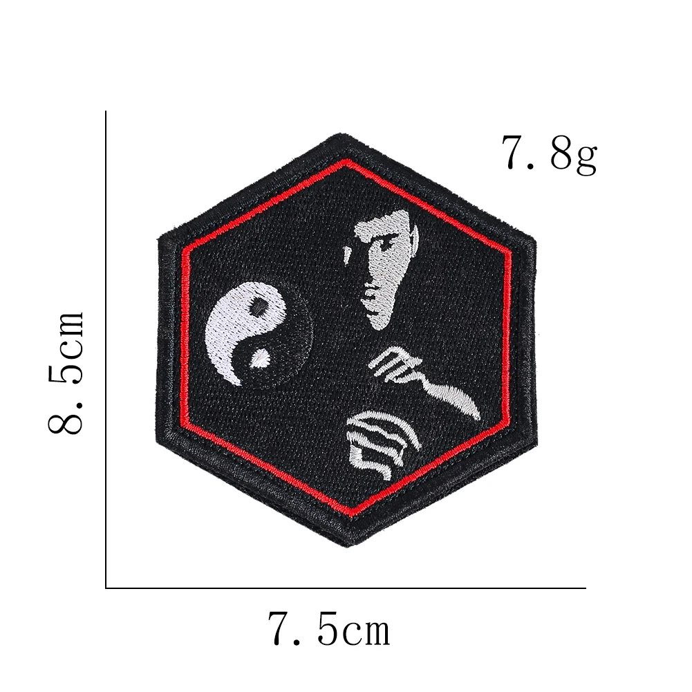Kampfkunst Yin-Yang-Symbol Bestickter Klett-Patch Orientalische Kultur Taktischer Stil Applikation für Rucksack Weste Hut – Detail 6