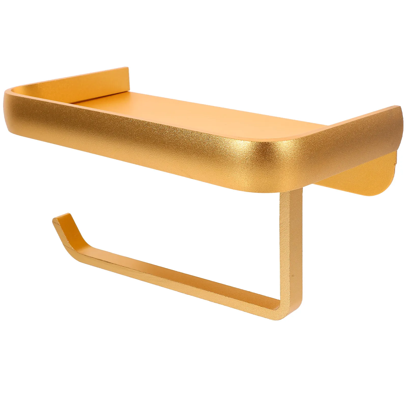 

Wall Mounted Aluminum Toilet Paper Holder with Storage Shelf Easy No Tool Setup for Bathroom Paper Towel Roll Holder Punch Free