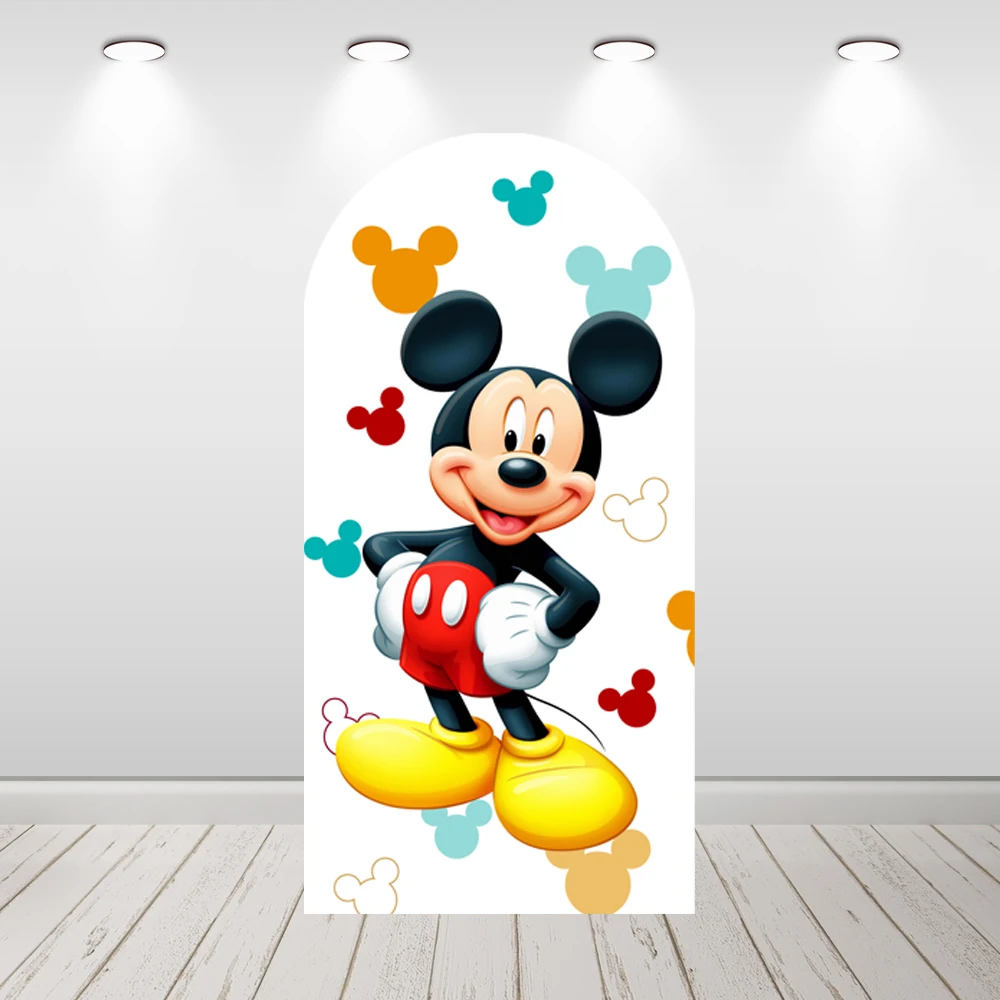 

Mickey Mouse Birthday Arch Backdrops Cover Photo Background Party Decoration Banner Supplies