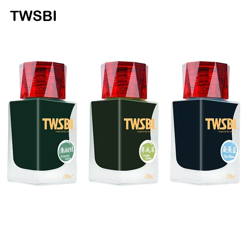 

TWSBI, 12 цветов, чернила для перьевой ручки, 18 мл, без засорения, без углерода, гладкие чернила для письма, для стеклянной ручки, канцелярские принадлежности, школьные принадлежности